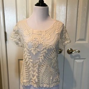 Cream Lace overlay